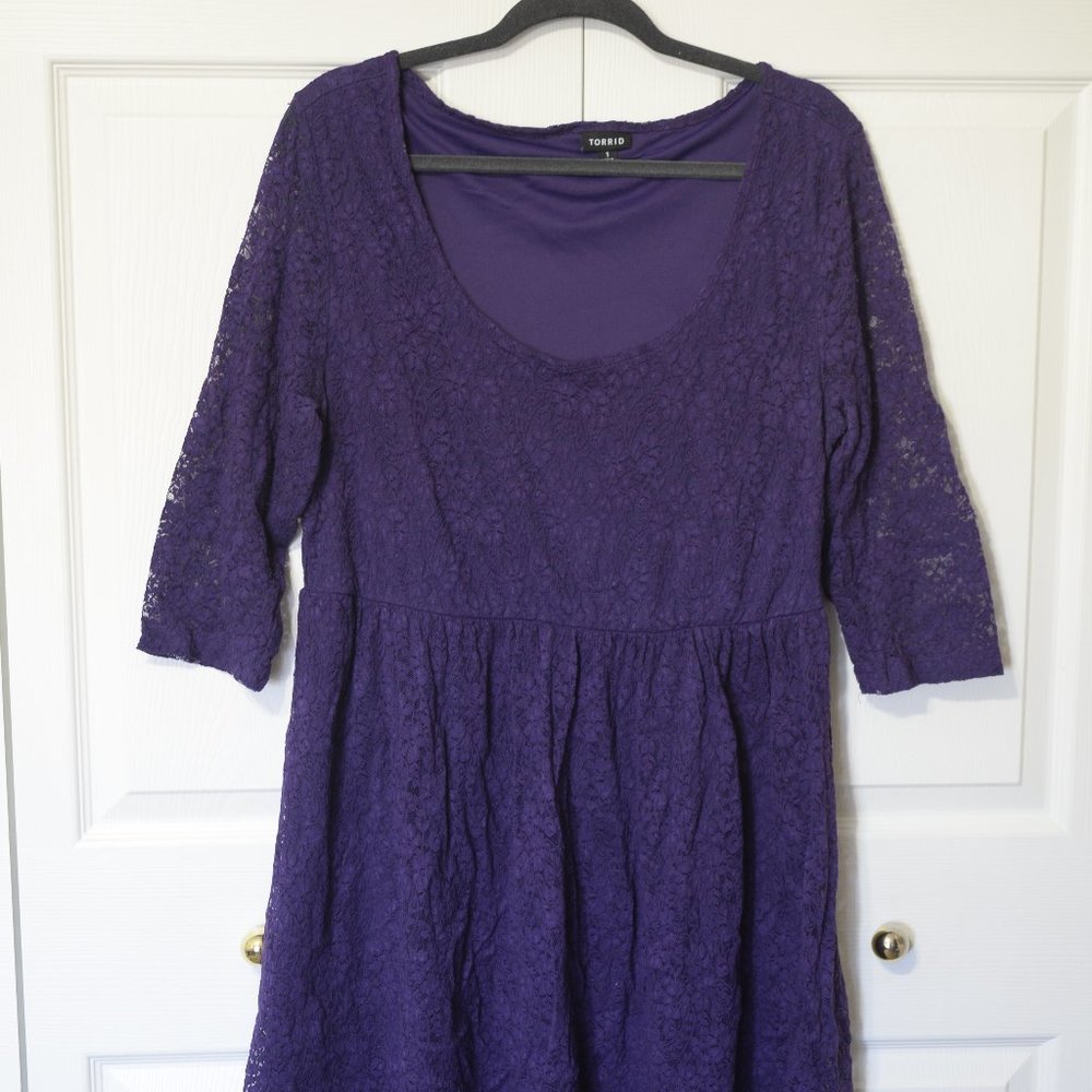 TORRID Purple Lace Special Occasion Dress